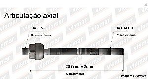 BARRA BRAÇO AXIAL C3 02/12 02 03 04 05 06 07 08 09 10 11 12 AMD35384/680212/AX059 MACHO
