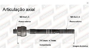 BARRA BRAÇO AXIAL TUCSON 05/17 SPORTAGE 04/10 04 05 06 07 08 09 10 11 12 13 14 15 680297/BA-8297/AX102 MACHO