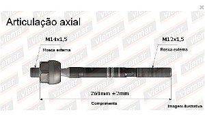 BARRA BRAÇO AXIAL TEMPRA 94/97 TIPO 93/97 93 94 95 96 97 AMD131/17011018/680013/ATA03014 MACHO