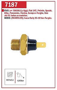 CEBOLINHA ÓLEO INTERRUPTOR SENSOR FIAT 147 OGGI SPAZIO UNO ELBA FIORINO PRÊMIO 84/04 84 85 86 87 88 89 90 91 92 93 94 95 96 97 98 99 "NAPA" M7187/RH03345NP/13026