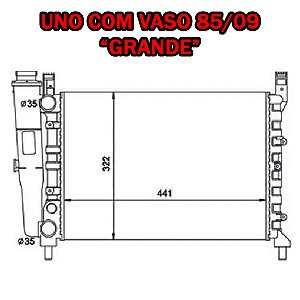 RADIADOR UNO FIORINO 1.0/1.3/1.5 8V 85/09 PREMIO 1.0/1.3/1.5 8V 85/09 85 86 87 88 89 90 91 92 93 94 95 96 97 98 99 00 01 02 03 04 05 06 07 08 09 (COM RESERVATORIO) "MAIOR" RD6203E/IRB48418