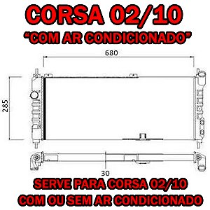 RADIADOR CORSA 02/10 TIGRA 94/02 1.6 16V COM AR 94 95 96 97 98 99 00 01 02 03 04 05 06 07 08 09 10 11 12 13 14 15 16 RD6562E/IRB48220