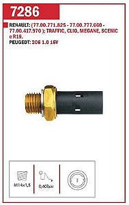 CEBOLINHA ÓLEO INTERRUPTOR SENSOR 206 1.0 16V CLIO 1.0/1.6 8V/16V MEGANE 1.6 16V SCENIC 1.6 16V R19 LAGUNA TRAFFIC 96 97 98 99 00 01 02 03 04 05 06 07 08 09 10 11 12 13 14 M7286