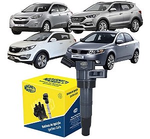 BOBINA IGNIÇÃO IX35 2.0 16V 10/15 SANTA FÉ 12/15 SONATA 10/15 2.4 16V CERATO 2.0/2.4 16V 11/15 KIA SPORTAGE 2.4 16V 11/15 10 11 12 13 14 15 BI0166MM