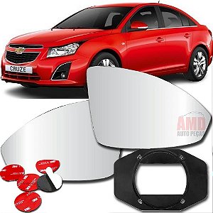 LENTE ESPELHO RETROVISOR CRUZE 11/17 11 12 13 14 15 16 17 2023-E LADO ESQUERDO (MOTORISTA)