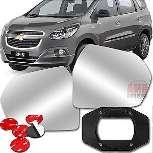 LENTE ESPELHO RETROVISOR SPIN 12/21 12 13 14 15 16 17 18 19 20 21 2026-E LADO ESQUERDO (MOTORISTA)