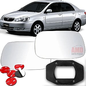 LENTE ESPELHO RETROVISOR TOYOTA COROLLA 03/10 03 04 05 06 07 08 09 10 5006-E LADO ESQUERDO (MOTORISTA)