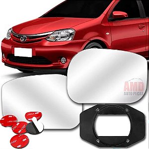 LENTE ESPELHO RETROVISOR TOYOTA ETIOS 12/20 12 13 14 15 16 17 18 19 20 5342-D LADO DIREITO (PASSAGEIRO)