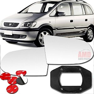 LENTE ESPELHO RETROVISOR ZAFIRA 01 02 03 04 05 06 07 08 09 2018-E LADO ESQUERDO (MOTORISTA)