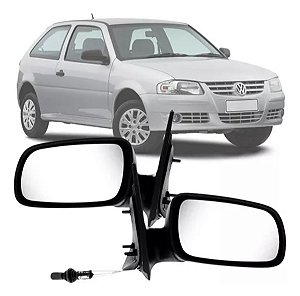 ESPELHO RETROVISOR GOL SAVEIRO PARATI G3/G4 2 PORTAS COM CONTROLE LADO ESQUERDO (MOTORISTA) 99 00 01 02 03 04 05 06 RX1123/RG913