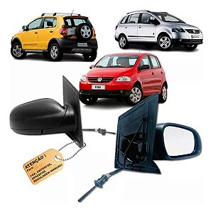 ESPELHO RETROVISOR FOX CROSSFOX SPACEFOX 03/10 03 04 05 06 07 08 09 10 COM CONTROLE LADO DIREITO (PASSAGEIRO) RX1158