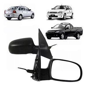 ESPELHO RETROVISOR CORSA MONTANA 03/13 COM CONTROLE LADO ESQUERDO (MOTORISTA) 03 04 05 06 07 08 09 10 11 12 13 RX2237/RC243