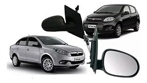 ESPELHO RETROVISOR GRAN SIENA PALIO ATRACTIVE 12/22 12 13 14 15 16 17 18 19 20 21 22 COM CONTROLE LADO DIREITO (PASSAGEIRO) RX4510