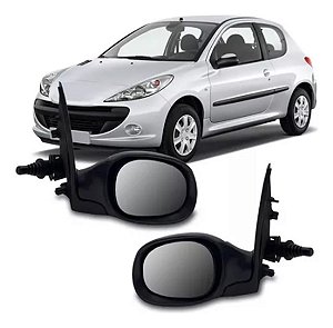 ESPELHO RETROVISOR 206 00/10 00 01 02 03 04 05 06 07 08 09 10 COM CONTROLE LADO DIREITO (PASSAGEIRO) RX7700