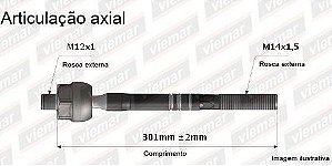 BARRA BRAÇO AXIAL CLIO 00/24 MACHO COM DIREÇÃO HIDRAULICA 301MM 00 01 02 03 04 05 06 07 08 09 10 11 12 13 14 15 16 17 18 19 20 21 22 23 24 AMD32886/680115/BA8115