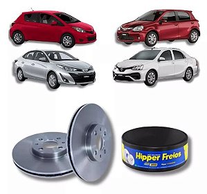 DISCO FREIO DIANTEIROETIOS 1.3/1.5 13/21 YARIS 1.3/1.5 19/24 HIPPER FREIOS VALOR UNITARIO ( COMPRE 2 PEÇAS ) 13 14 15 16 17 18 19 20 21 22 23 24 HF513