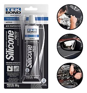 BISNAGA SILICONE PRETO ALTA TEMP.  "TEKBOND"* 579