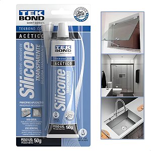 BISNAGA SILICONE TRANSPARENTE ALTA TEMP. "TEKBOND" 578