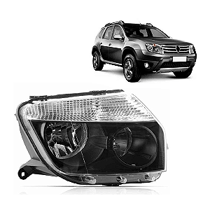 FAROL DUSTER 12/15 12 13 14 15 MASCARA NEGRA LADO DIREITO PASSAGEIRO ZN5858070
