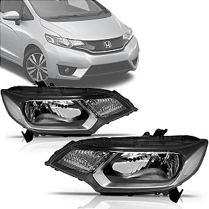 FAROL FIT 14/21 14 15 16 17 18 19 20 21 ELÉTRICO COM MOTOR SEM LED LADO DIREITO PASSAGEIRO