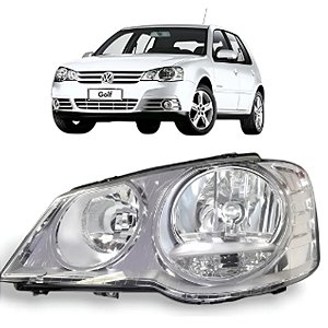 FAROL GOLF 08/14 08 09 10 11 12 13 14 CROMADO LADO ESQUERDO MOTORISTA ZN14141336