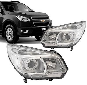 FAROL S10 12/16 12 13 14 15 16 ELÉTRICA COM PROJETOR LADO DIREITO PASSAGEIRO