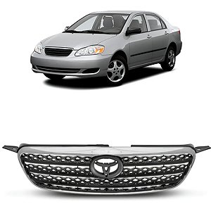 GRADE RADIADOR FRONTAL COROLLA XEI PRETO COM FRISO CROMADO 05/09 05 06 07 08 09 21741