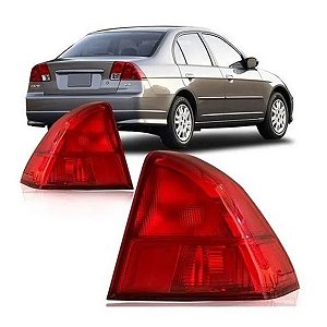 LANTERNA TRASEIRA CIVIC 01/03 01 02 03 VERMELHO ROSA LADO ESQUERDO MOTORISTA