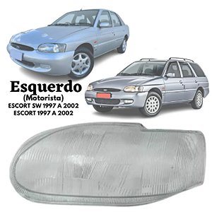 LENTE FAROL ESCORT 97/02 97 98 99 00 01 02 LADO ESQUERDO MOTORISTA