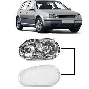 LENTE FAROL GOLF 99/06 SAPÃO 99 00 01 02 03 04 05 06 LADO ESQUERDO MOTORISTA