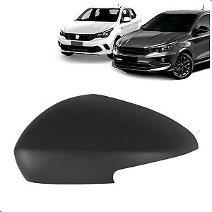 CAPA ESPELHO RETROVISOR ARGO CRONOS SEM SETA 17/22 17 18 19 20 21 22 PRETO LISO COM FRISO LADO ESQUERDO MOTORISTA RTYC19LI/63031
