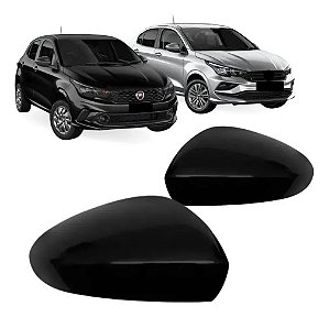 CAPA ESPELHO RETROVISOR ARGO CRONOS SEM SETA 17/22 17 18 19 20 21 22 PRETO LISO LADO ESQUERDO MOTORISTA RTYC15LI