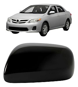 CAPA ESPELHO RETROVISOR COROLLA 08/13 08 09 10 11 12 13 BLACK PIANO LADO DIREITO PASSAGEIRO 6646