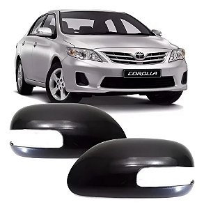 CAPA ESPELHO RETROVISOR COROLLA 08/13 08 09 10 11 12 13 COM SETA BLACK PIANO LADO ESQUERDO MOTORISTA 6651