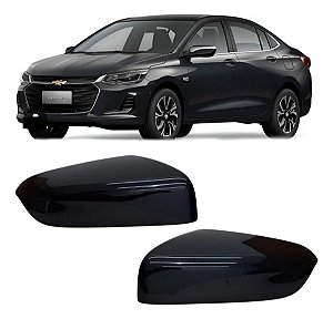 CAPA ESPELHO RETROVISOR ONIX PLUS 20/25 20 21 22 23 24 25 PRETO SEM FURO LADO ESQUERDO MOTORISTA 66001