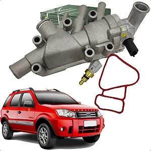 CARCAÇA VÁLVULA TERMOSTÁTICA ECOSPORT 05/12 05 06 07 08 09 10 11 12 FIESTA 04/13 04 05 06 07 08 09 10 11 12 13 ZETEC ROCAM "ALUM" "MULTI QUALITA" AMD25834/AVTS06004T100/MQ0555