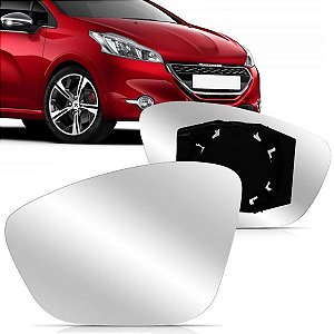 LENTE ESPELHO RETROVISOR PEUGEOT 208 13/ LADO ESQUERDO MOTORISTA 5337-E
