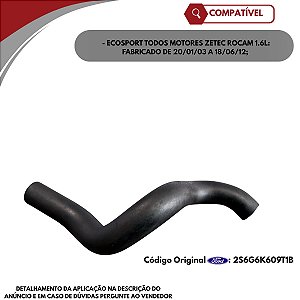 MANGUEIRA RESPIRO MOTOR FIESTA/ECOSPORT 03/13 2S6G6K609T1B