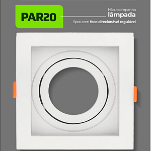 Spot Embutir Quadrado Direcional Recuado PAR20 | LUMANTI