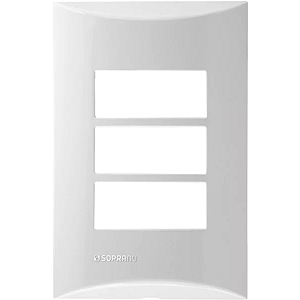 Espelho 3 Módulos 4x2 / Linha Brava - Branco | SOPRANO