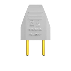 Plugue Macho 2P 10A 250V - Branco | SOPRANO