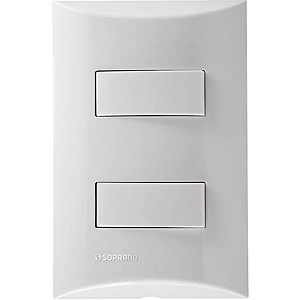 CONJUNTO  2 INTERRUPTOR SIMPLES 10AX 250V - BRANCO - BRAVA | SOPRANO