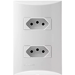 CONJUNTO 2 TOMADAS 2P+T 10A 250V - BRANCO - BRAVA | SOPRANO