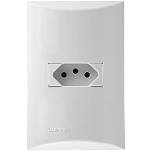 CONJUNTO  1 TOMADA 2P+T 20A 250V - BRANCO - BRAVA | SOPRANO