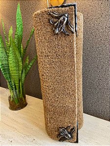 Capacho De Fibra de Coco Natural Luxo - Flor de Liz Bronze