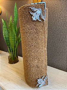 Capacho De Fibra de Coco Natural Luxo - Flor de Liz Polido