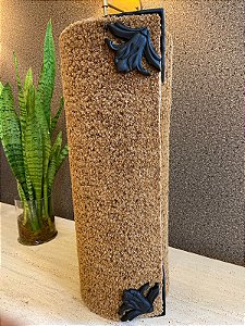 Capacho De Fibra de Coco Natural Luxo - Flor de Liz Preto