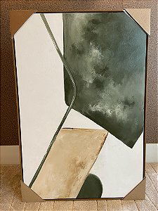 Quadro Decorativo Orgânico Verde Bege 2 0,85x1,25m - Leart