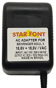 Fonte carregador 18,5v para mesa de som MXUL-3 Behringer modelos UB1002