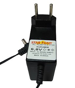 Fonte Compativel Com Relogio De Ponto Proveu Kurumim DC 6,8V 1500mA - Bivolt